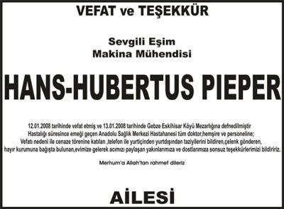 Hürriyet Akdeniz Vefat İlanı